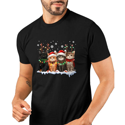Cat Christmas Light Reindeer Santa Christmas Cat Lover T-Shirt - Christmas Unisex T-Shirt/Hoodie/Sweatshirt - TRNN00