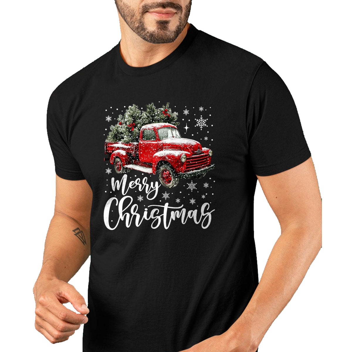 Merry Christmas Red Truck Family Matching Christmas Pajama T-Shirt - Christmas Unisex T-Shirt/Hoodie/Sweatshirt - TRNN00