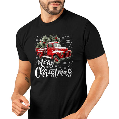 Merry Christmas Red Truck Family Matching Christmas Pajama T-Shirt - Christmas Unisex T-Shirt/Hoodie/Sweatshirt - TRNN00