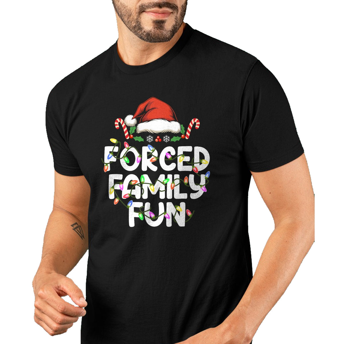 Forced Family Fun Christmas Pajamas Funny T-Shirt - Christmas Unisex T-Shirt/Hoodie/Sweatshirt - TRNN00