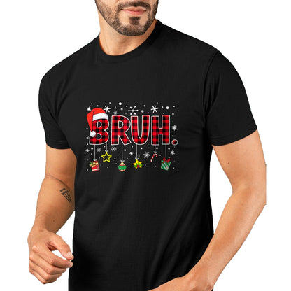 Bruh Funny Christmas Red Plaid Teens Boys Kids Xmas Pajamas T-Shirt - Christmas Unisex T-Shirt/Hoodie/Sweatshirt - TRNN00