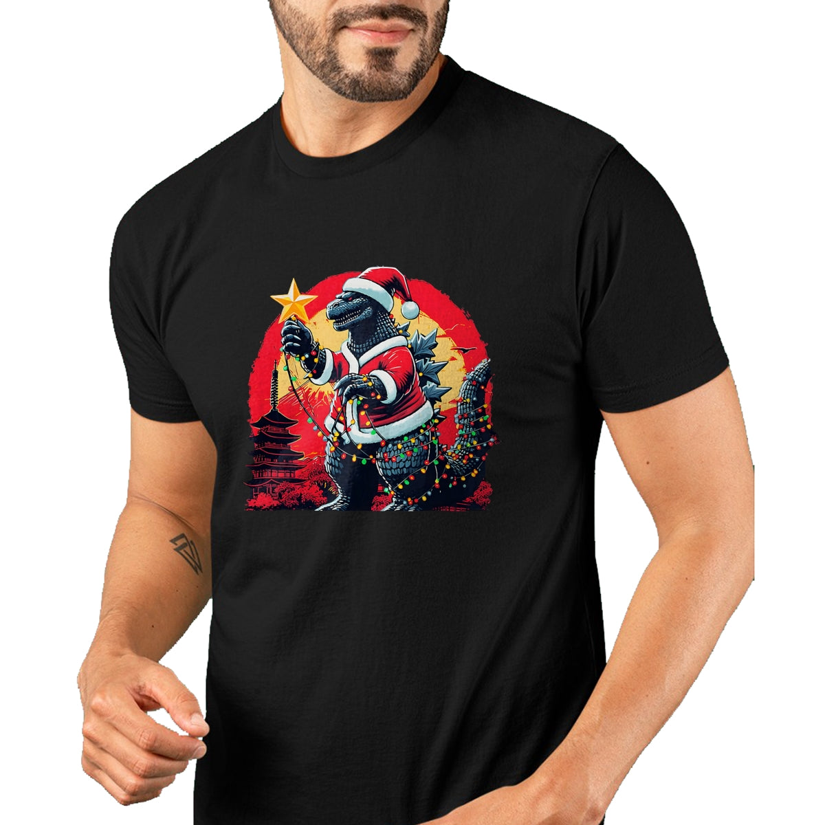 Xmas Christmas Santazilla Funny Holiday Monster Dinosaur T-Shirt - Christmas Unisex T-Shirt/Hoodie/Sweatshirt - TRNN00