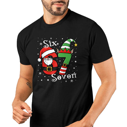 Funny Six Seven 67 Meme 6 7 Elf Santa Christmas Pajamas Kids T-Shirt  - Christmas Unisex T-Shirt/Hoodie/Sweatshirt - TRNN00