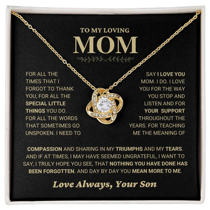 Mom Gift From Son - Premium Love Knot Necklace
