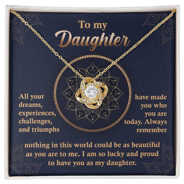 Daughter Gift From Mom - Premium Love Knot Necklace