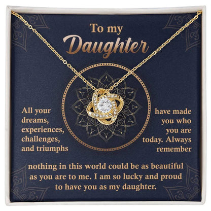 Daughter Gift From Mom - Premium Love Knot Necklace