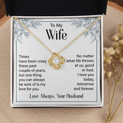 Wife Gift From Husband - Premium Love Knot Necklace