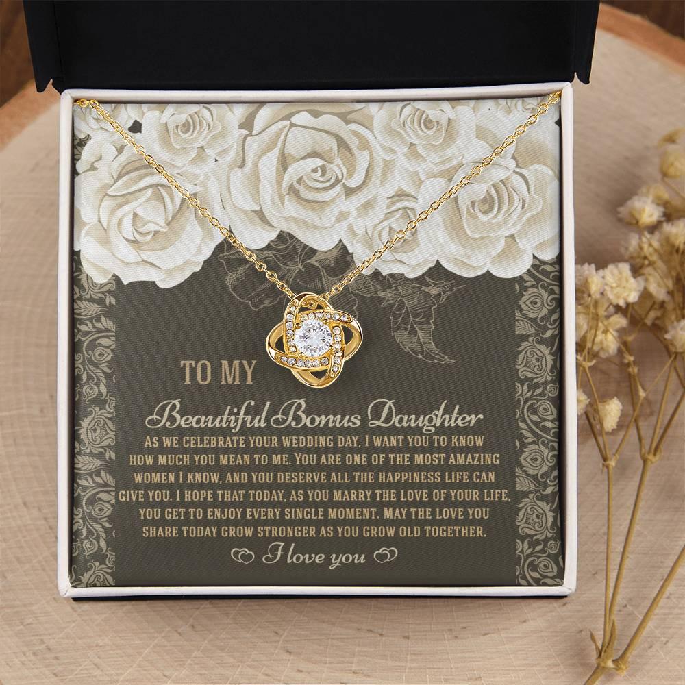 Daughter Gift From Dad - Premium Love Knot Necklace