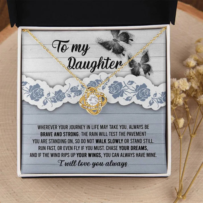 Mom and Dad Gift for Daughter – Premium Love Knot Necklace