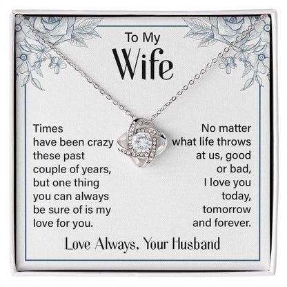 Wife Gift From Husband - Premium Love Knot Necklace