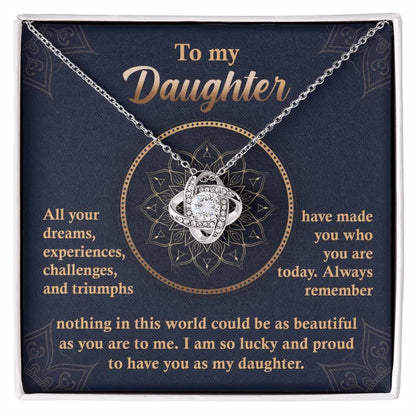 Daughter Gift From Mom - Premium Love Knot Necklace