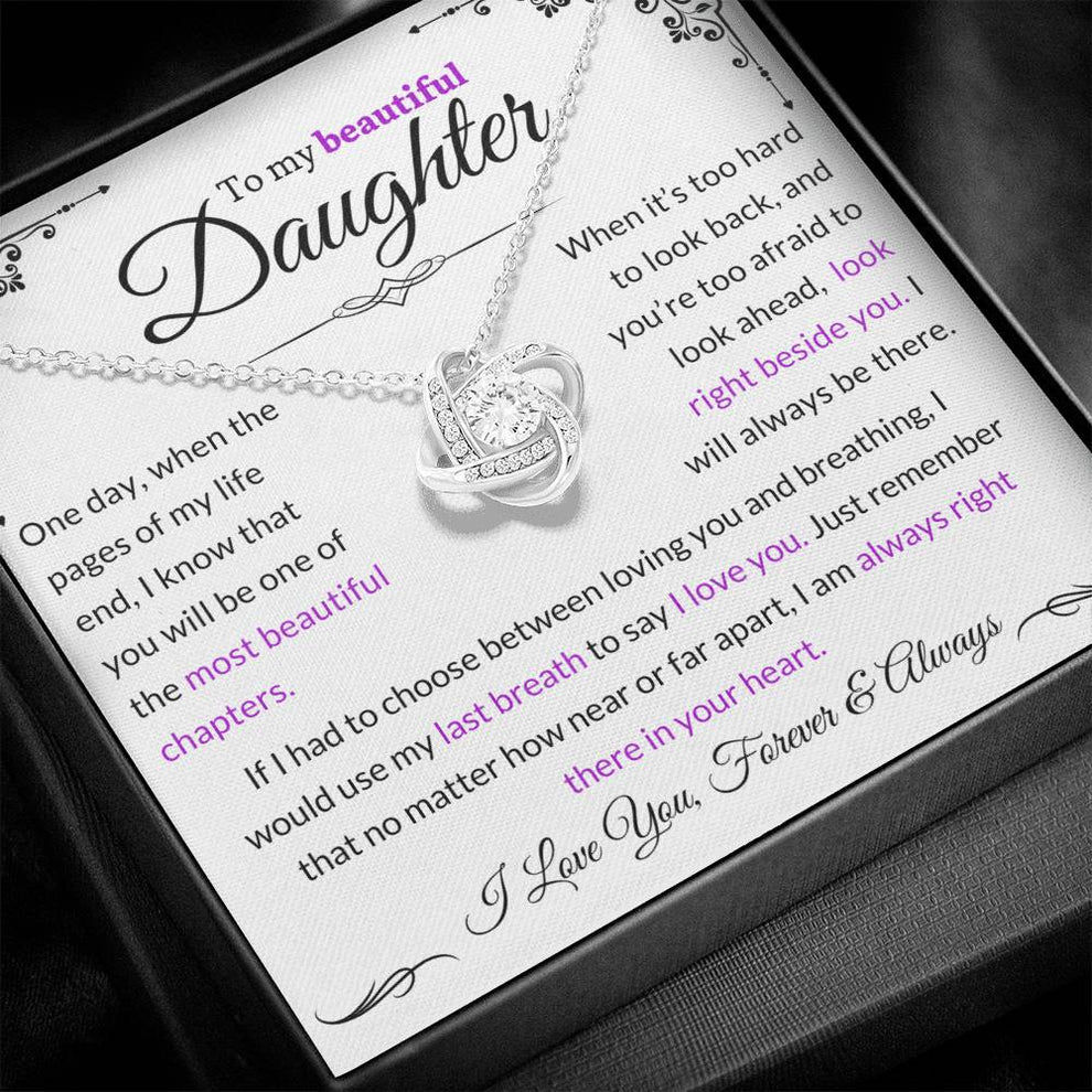 Daughter Gift from Mom Premium Love Knot Necklace