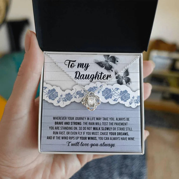 Mom and Dad Gift for Daughter – Premium Love Knot Necklace