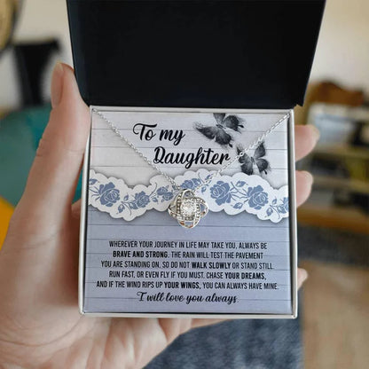 Mom and Dad Gift for Daughter – Premium Love Knot Necklace