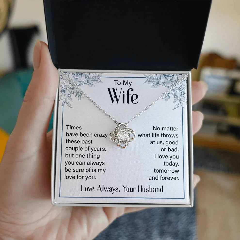 Wife Gift From Husband - Premium Love Knot Necklace