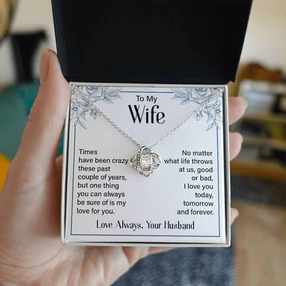 Wife Gift From Husband - Premium Love Knot Necklace