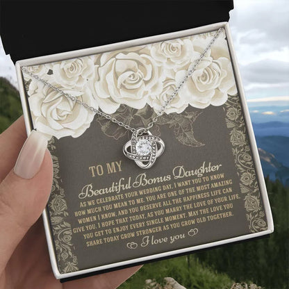 Daughter Gift From Dad - Premium Love Knot Necklace