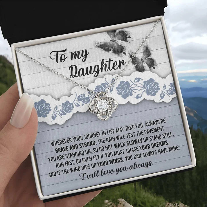 Mom and Dad Gift for Daughter – Premium Love Knot Necklace