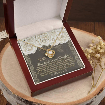 Daughter Gift From Dad - Premium Love Knot Necklace