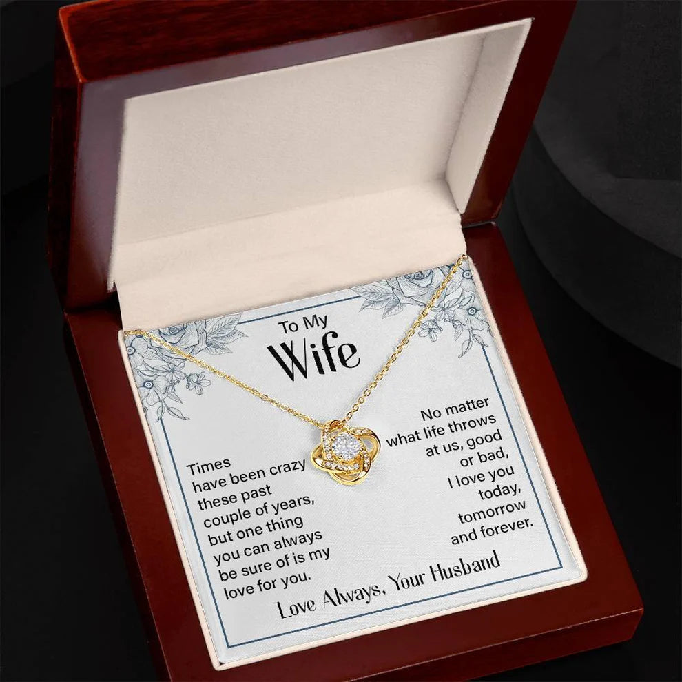 Wife Gift From Husband - Premium Love Knot Necklace