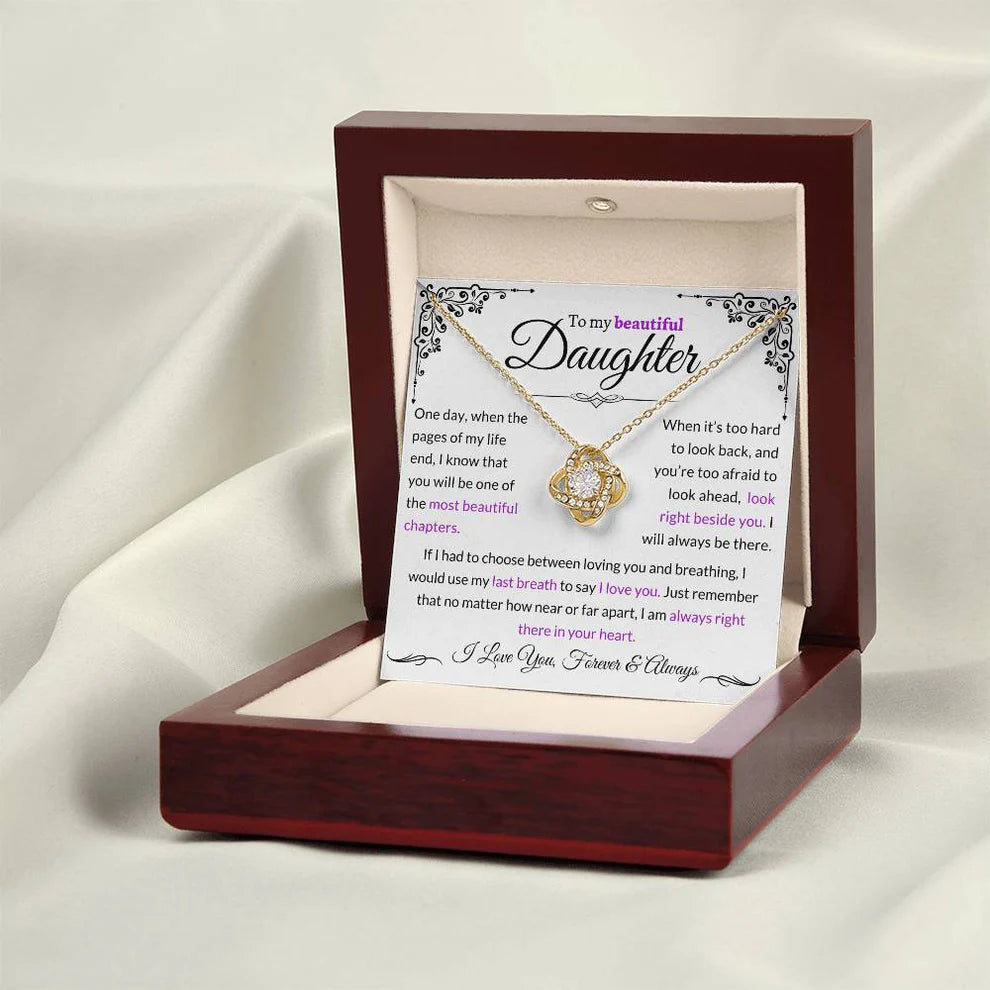 Daughter Gift from Mom Premium Love Knot Necklace
