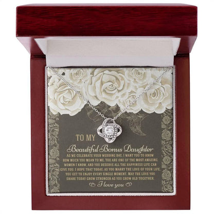 Daughter Gift From Dad - Premium Love Knot Necklace