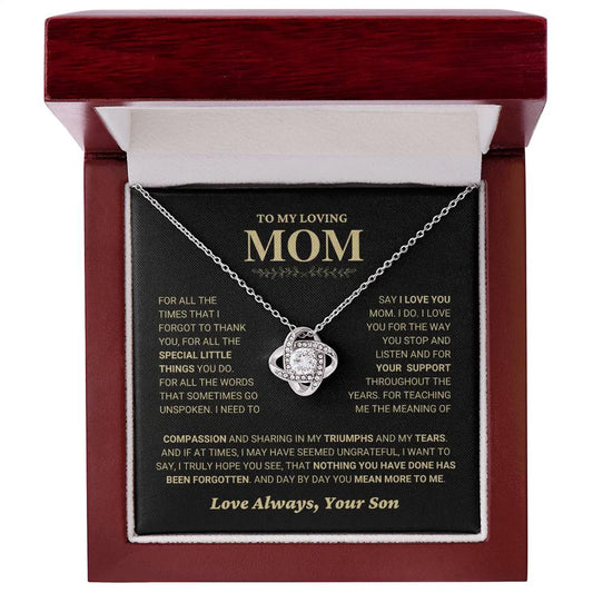 Mom Gift From Son - Premium Love Knot Necklace