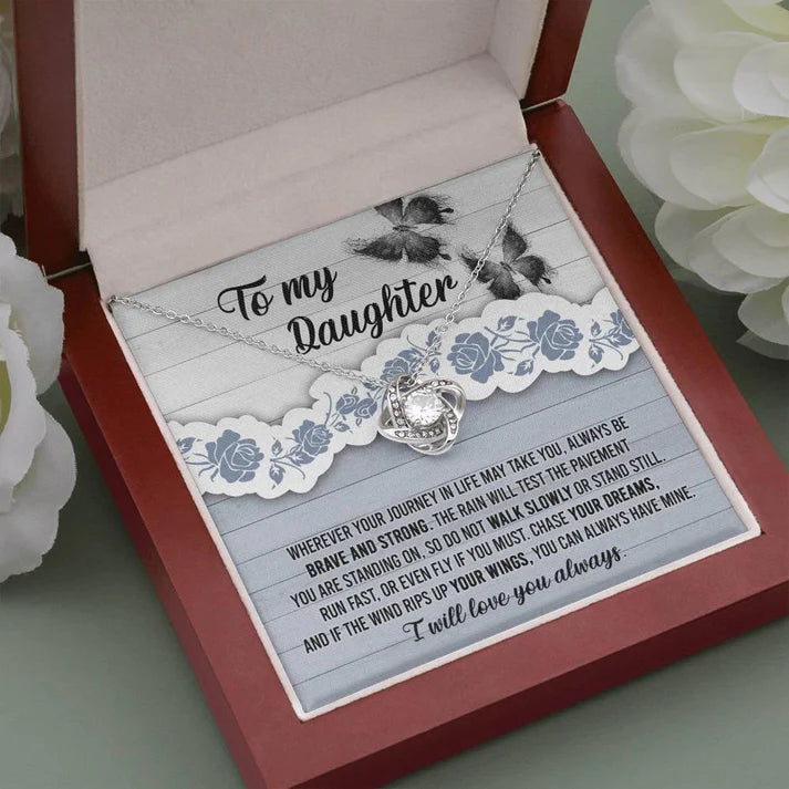 Mom and Dad Gift for Daughter – Premium Love Knot Necklace