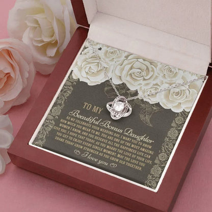 Daughter Gift From Dad - Premium Love Knot Necklace