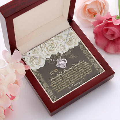 Daughter Gift From Dad - Premium Love Knot Necklace