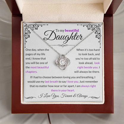 Daughter Gift from Mom Premium Love Knot Necklace