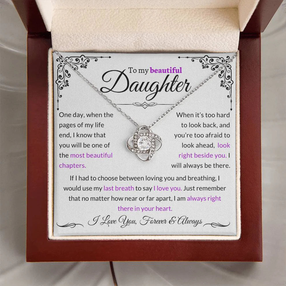 Daughter Gift from Mom Premium Love Knot Necklace
