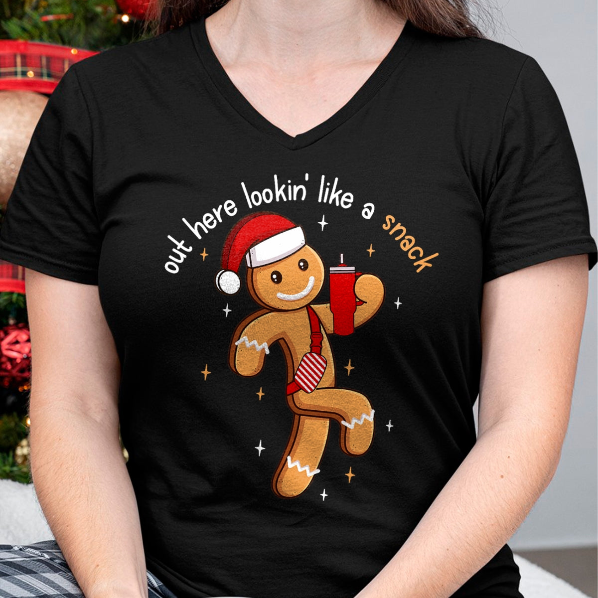 Out Here Looking Like A Snack Funny BouJee Xmas Gingerbread T-Shirt - Christmas Unisex T-Shirt/Hoodie/Sweatshirt - TRNN00