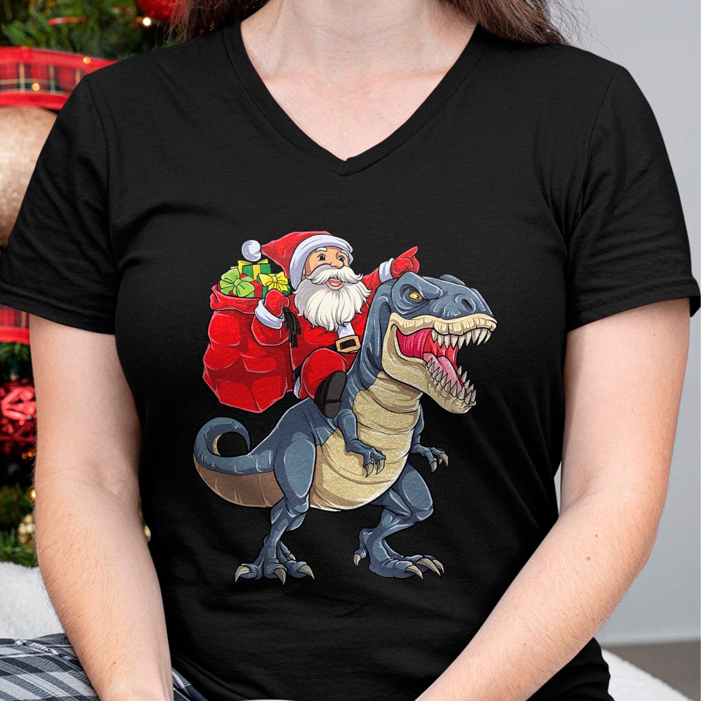 Dinosaur T rex Christmas Santa Boys Men Girls Xmas Squad T-Shirt - Christmas Unisex T-Shirt/Hoodie/Sweatshirt - TRNN00