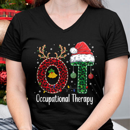 Occupational Therapy Christmas santa hat OT Therapist T-Shirt - Christmas Unisex T-Shirt/Hoodie/Sweatshirt - TRNN00