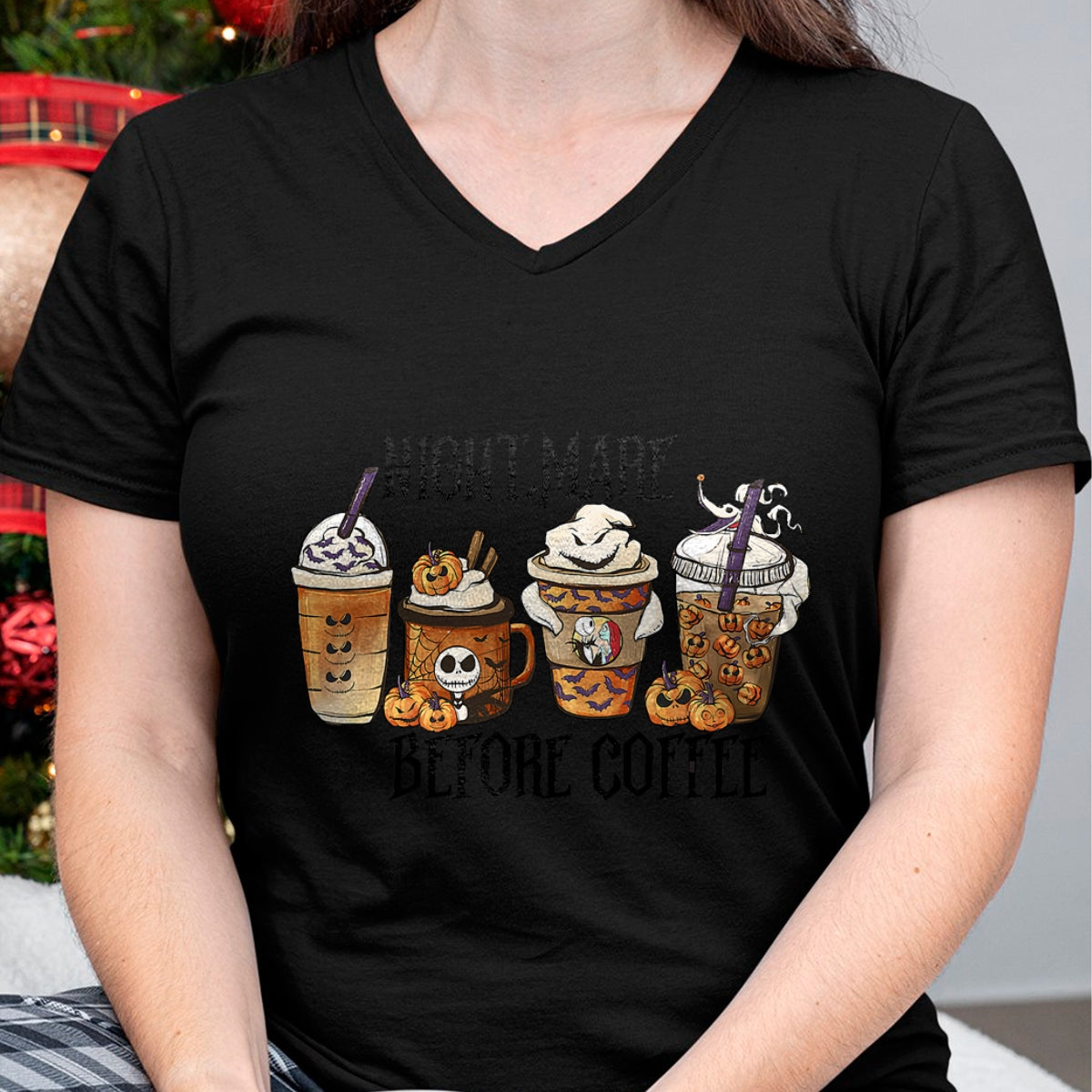 Nightmare Before Coffee Pumpkin Spice Halloween Costume T-Shirt - Christmas Unisex T-Shirt/Hoodie/Sweatshirt - TRNN00