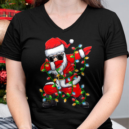 Dabbing Santa Xmas Lights Girls Boys Kids Christmas Gifts T-Shirt - Christmas Unisex T-Shirt/Hoodie/Sweatshirt - TRNN00