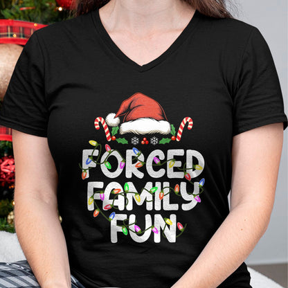 Forced Family Fun Christmas Pajamas Funny T-Shirt - Christmas Unisex T-Shirt/Hoodie/Sweatshirt - TRNN00