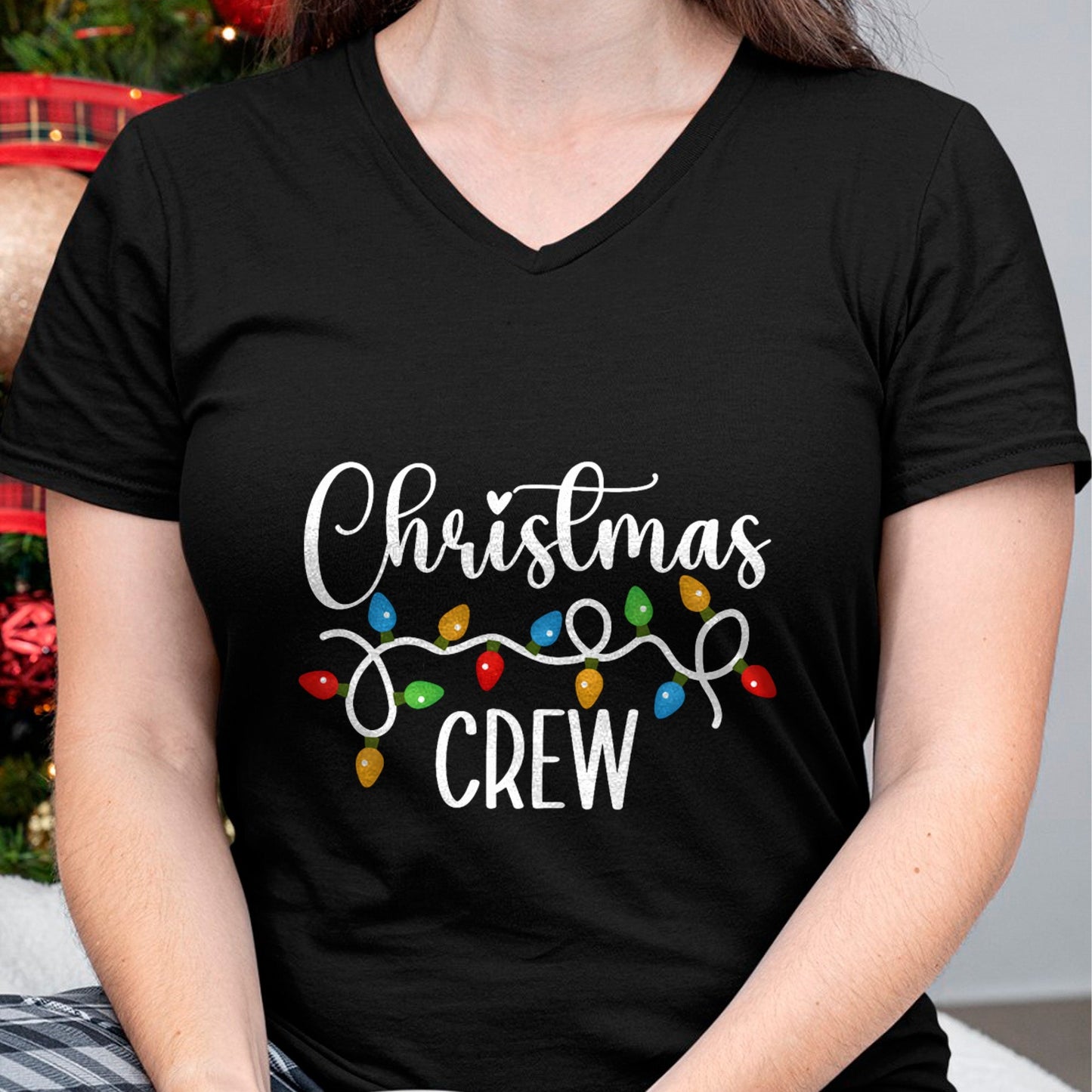 Christmas Crew Xmas Lights Family Matching Pajamas Holiday T-Shirt - Christmas Unisex T-Shirt/Hoodie/Sweatshirt - TRNN00