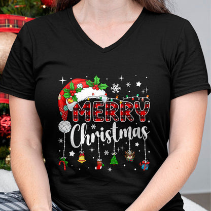 Merry Christmas Red Santa Hat Reindeer Xmas Matching Family T-Shirt - Christmas Unisex T-Shirt/Hoodie/Sweatshirt - TRNN00