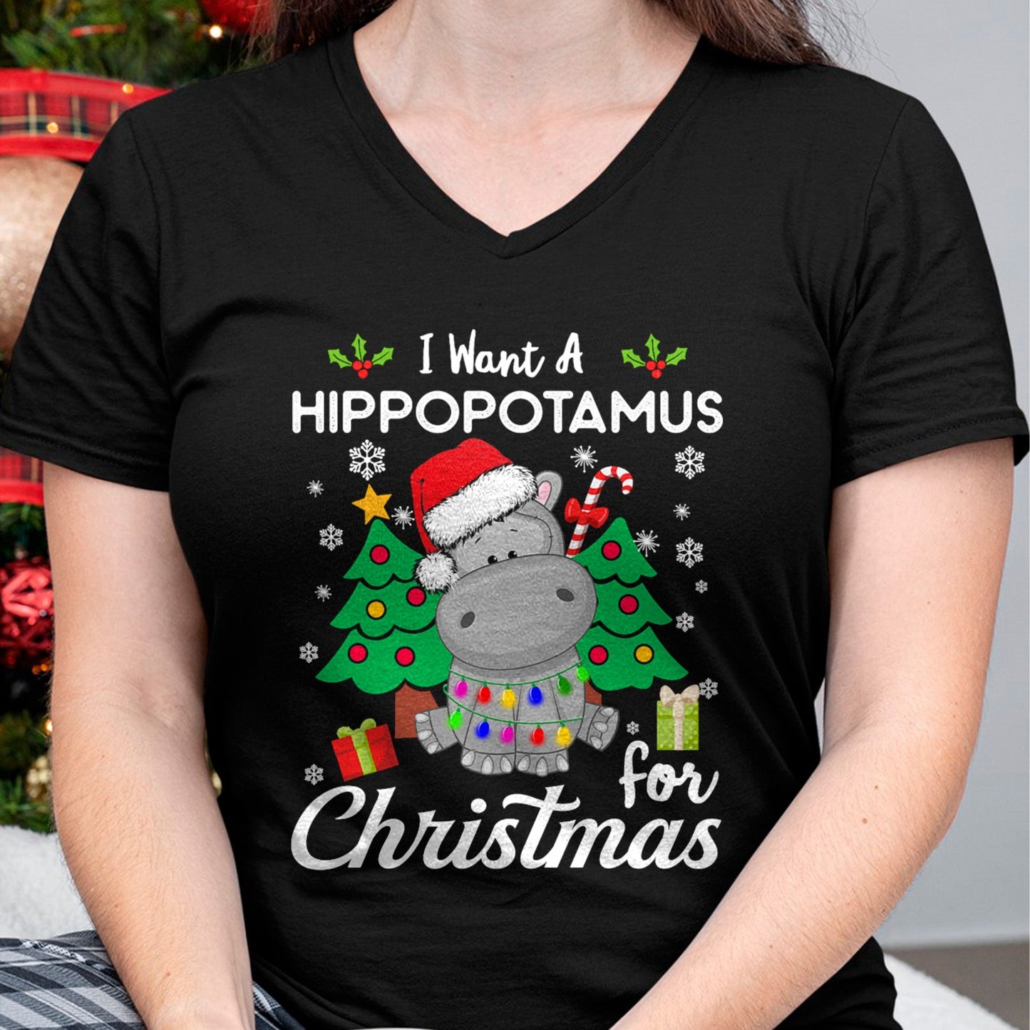 I Want A Hippopotamus For Christmas Cute Gift Xmas Costume T-Shirt - Christmas Unisex T-Shirt/Hoodie/Sweatshirt - TRNN00
