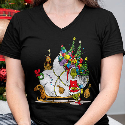 Dr. Seuss Grinch Sleigh T-Shirt - Christmas Unisex T-Shirt/Hoodie/Sweatshirt - TRNN00