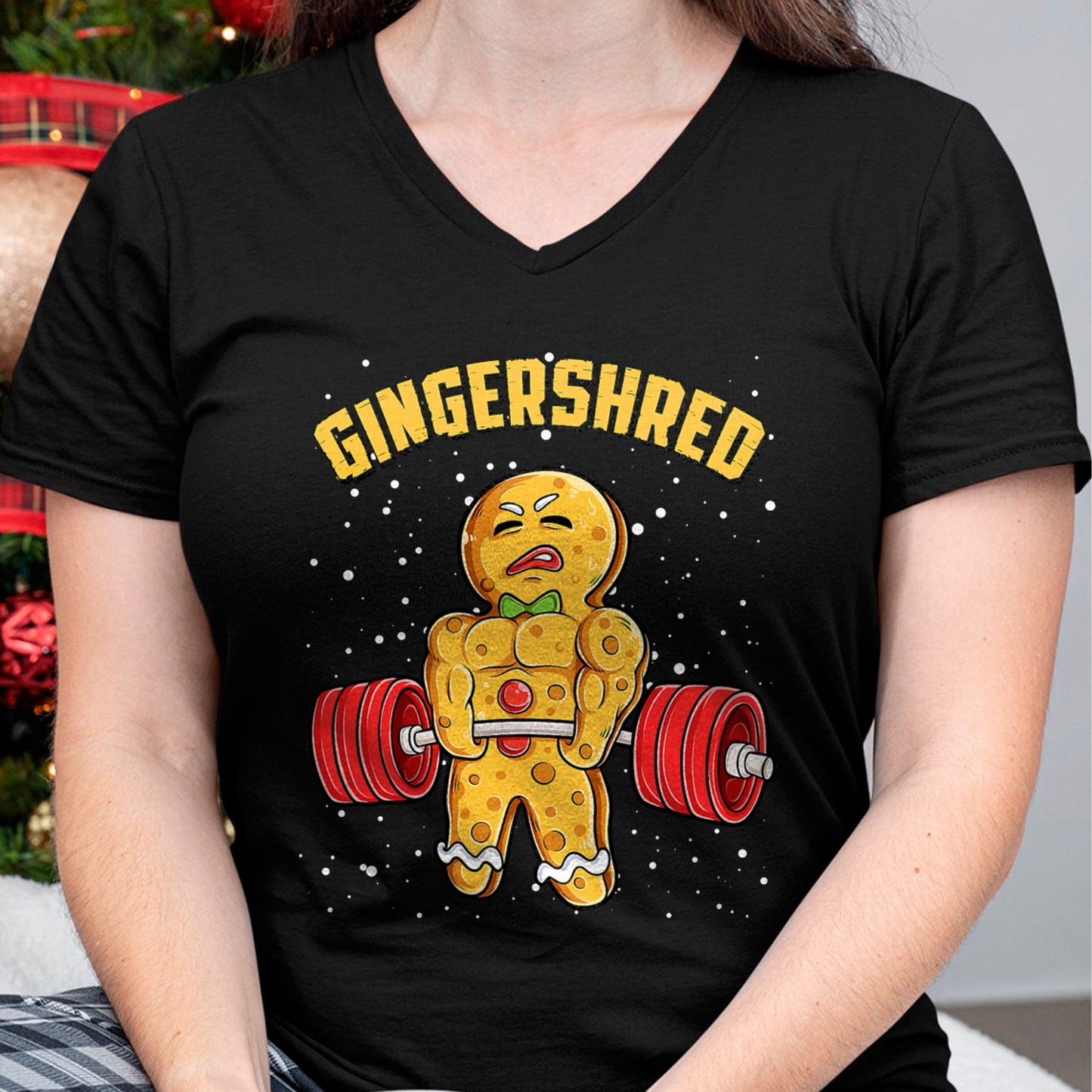 Gingershred Funny Gingerbread Man Gym Bodybuilding Christmas T-Shirt - Christmas Unisex T-Shirt/Hoodie/Sweatshirt - TRNN00