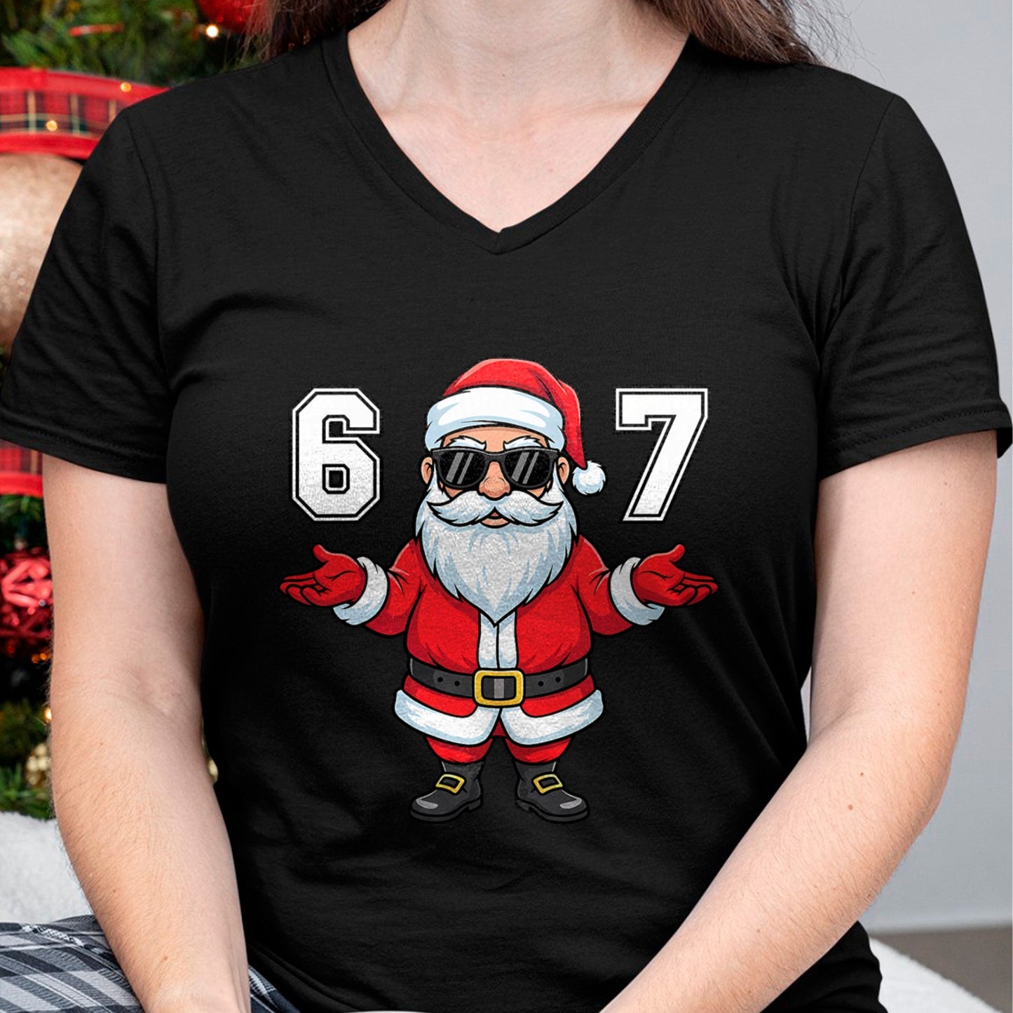 67 Meme Six Seven 6 7 Funny Santa Matching Xmas 67 Christmas T-Shirt - Christmas Unisex T-Shirt/Hoodie/Sweatshirt - TRNN00 (Copy)