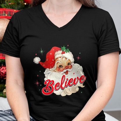 Vintage Santa Claus Believe Christmas Women Boys Girls T-Shirt - Christmas Unisex T-Shirt/Hoodie/Sweatshirt - TRNN00