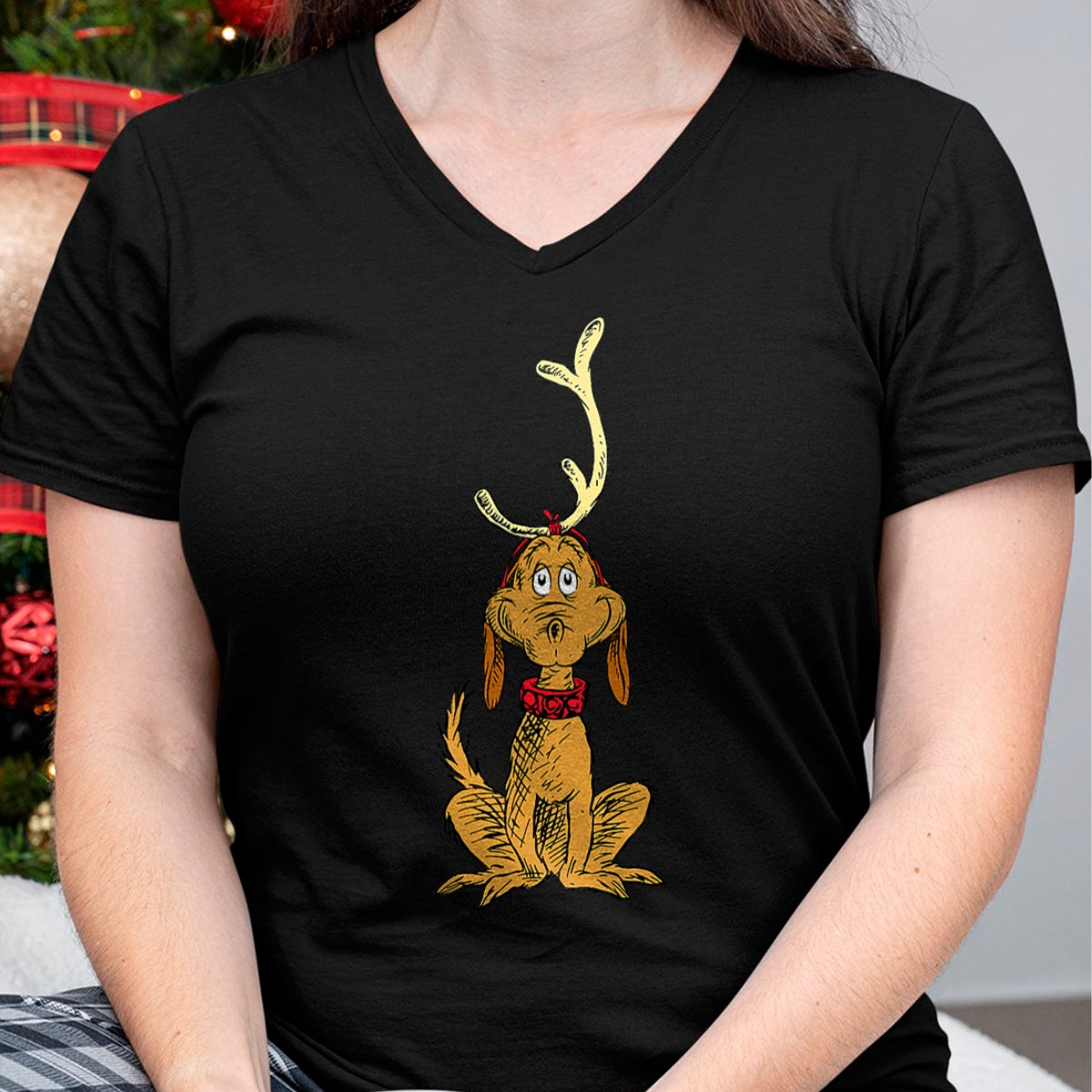 Dr. Seuss mens Classic Dr Seuss Reindeer Max T shirt, Black, Small US - Christmas Unisex T-Shirt/Hoodie/Sweatshirt - TRNN00