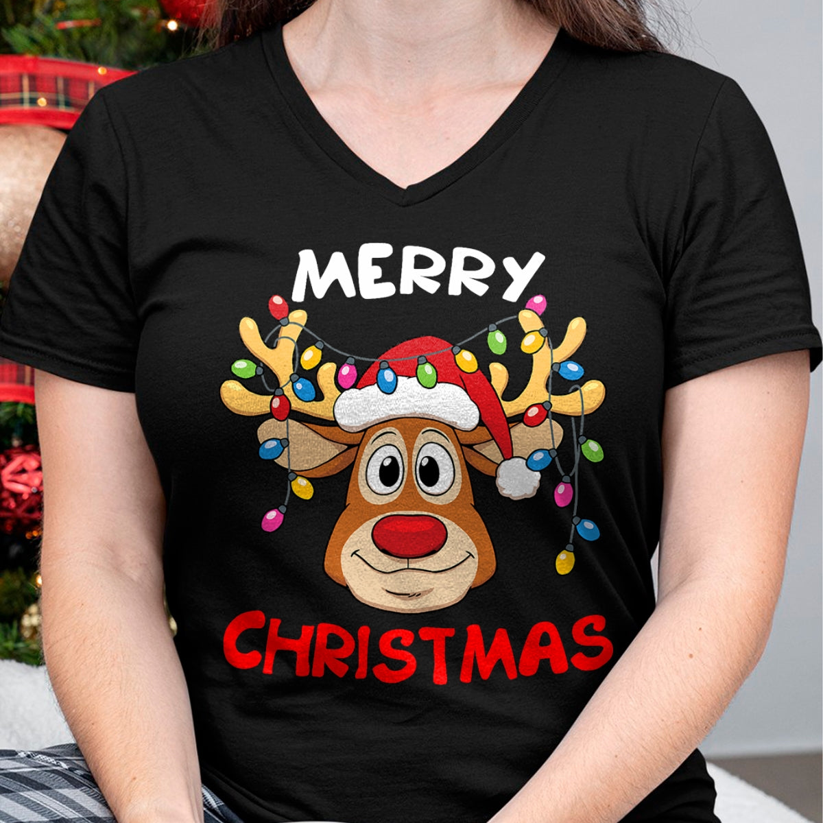 Merry Christmas Reindeer Xmas Family Men Women T-Shirt - Christmas Unisex T-Shirt/Hoodie/Sweatshirt - TRNN00
