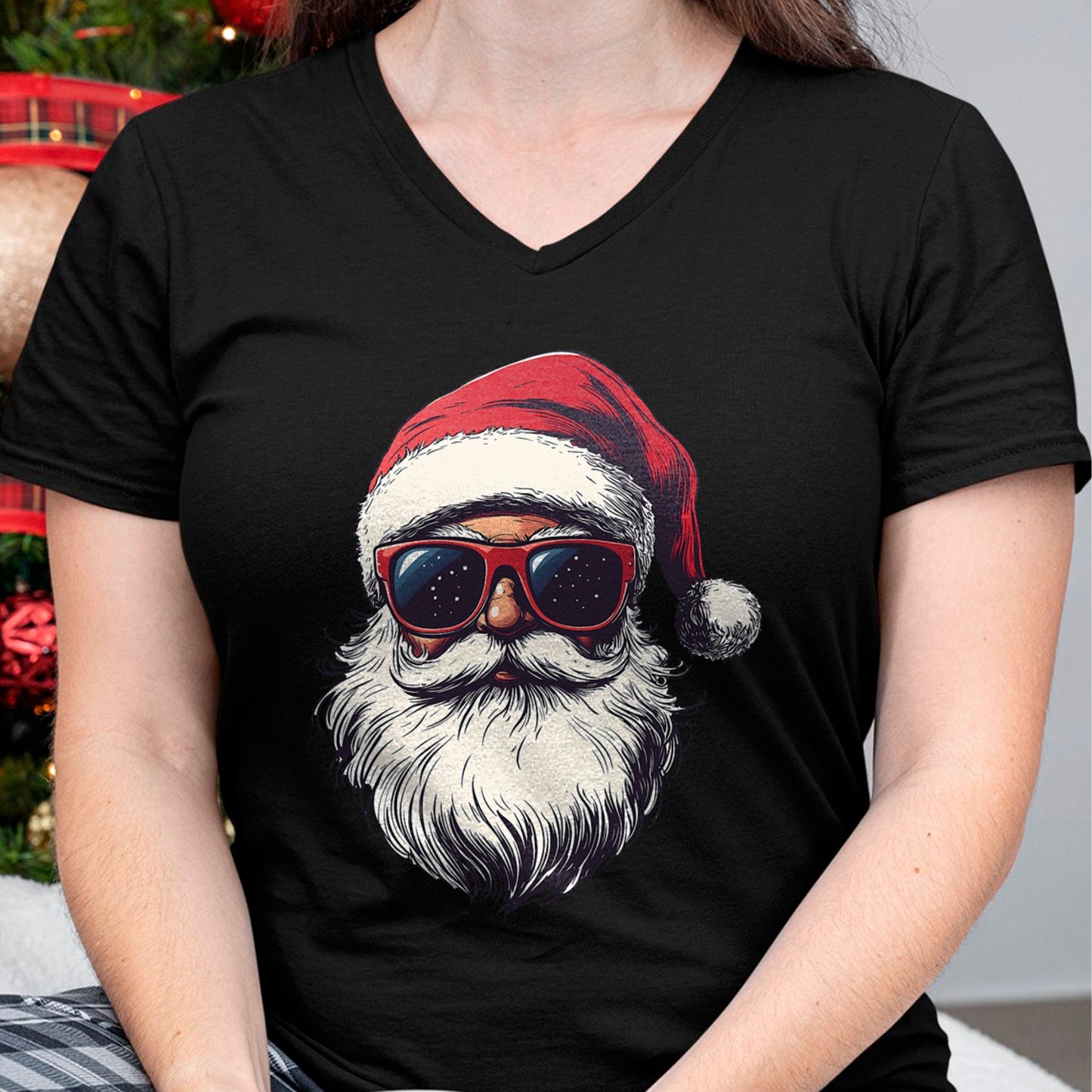 Cool Santa Claus Face Retro Sunglasses Christmas Men Boys T-Shirt - Christmas Unisex T-Shirt/Hoodie/Sweatshirt - TRNN00