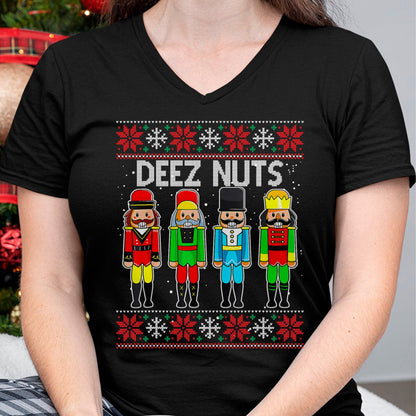 Deez Nuts Nutcracker Ugly Christmas Sweater Funny Xmas T-Shirt - Christmas Unisex T-Shirt/Hoodie/Sweatshirt - TRNN00