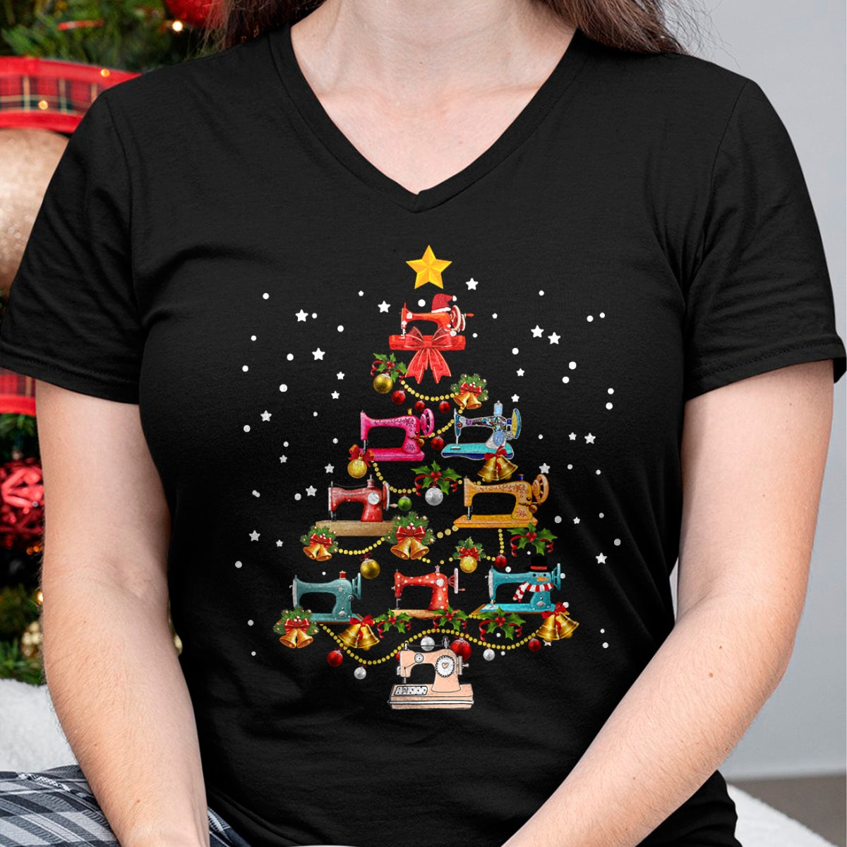 Funny Sewing Machine Christmas Tree Christmas Ornament Women T-Shirt - Christmas Unisex T-Shirt/Hoodie/Sweatshirt - TRNN00